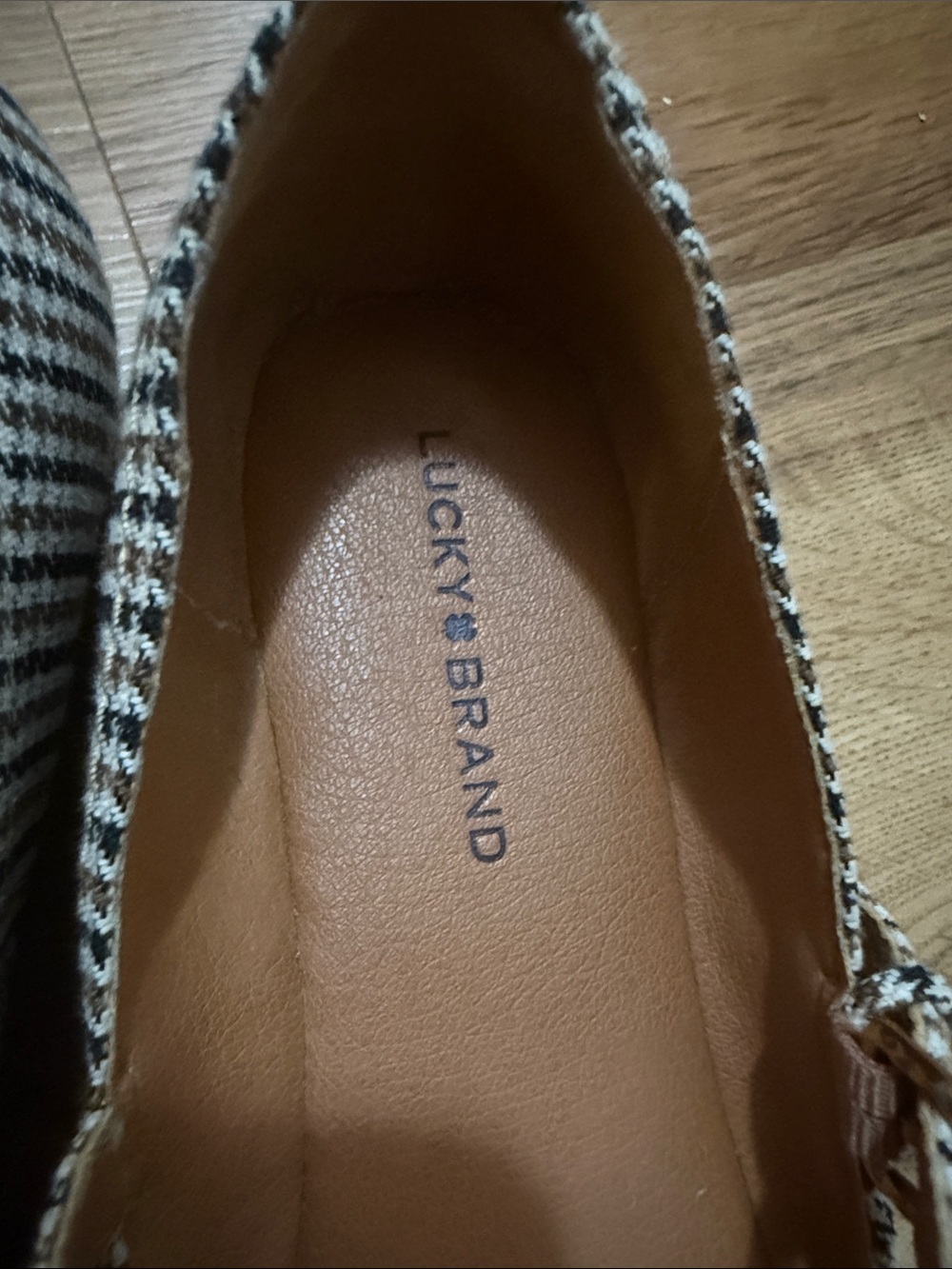 Lucky Brand Houndstooth Mary Jane Flats in Black and Cream - Picture 2 of 9